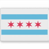 Vlag van Chicago, Illinois Sticker (Voorkant)