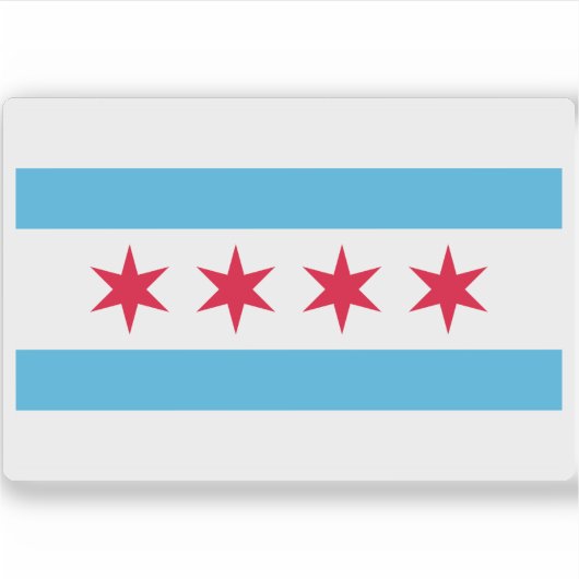 Vlag van Chicago, Illinois Sticker (Voorkant)