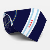 vlag van Chicago (Illinois) Stropdas (Opgerold)