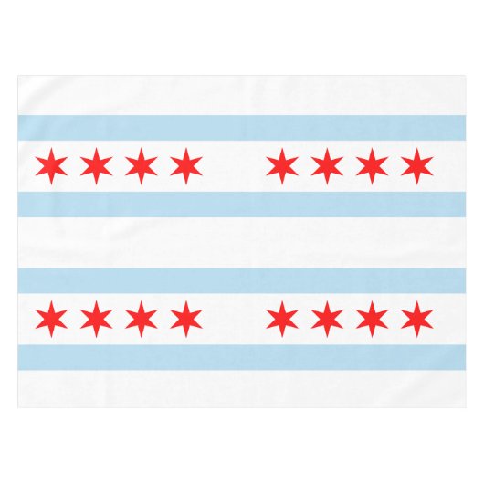 Vlag van Chicago, Illinois Tablecloth Tafelkleed (Voorkant (Horizontaal))