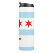Vlag van Chicago, Illinois Thermal Tumbler Thermosbeker (Geroteerd rechts)