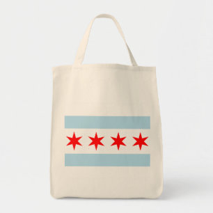 Vlag van Chicago, Illinois Tote Bag