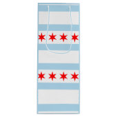 Vlag van Chicago, Illinois Wine Gift Bag Wijn Cadeautas (Voorkant)