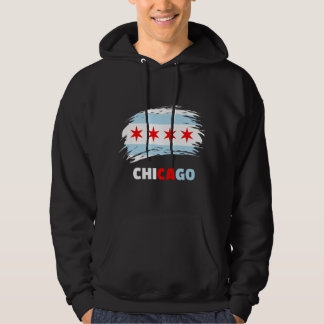 Vlag van Chicago in Chicago verfstreepstijl Hoodie