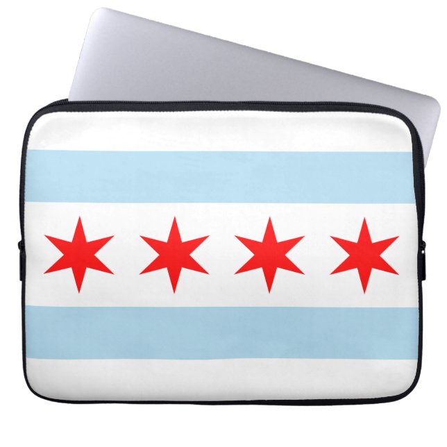 Vlag van Chicago Laptop Sleeve (Voorkant)