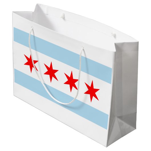 vlag van Chicago Large Cadeautasje (Achterkant Gekanteld)