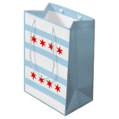 vlag van Chicago Medium Cadeauzakje (Achterkant Gekanteld)