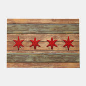 Vlag van Chicago met patriottische vervorming Deurmat (Voorkant)