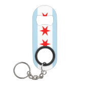 Vlag van Chicago Mini Flessenopener (Voorkant)