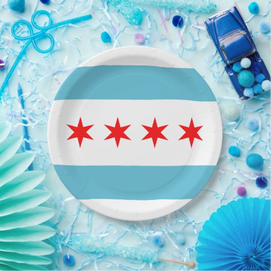 vlag van Chicago Papieren Bordje (Feest)