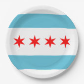 vlag van Chicago Papieren Bordje (Voorkant)