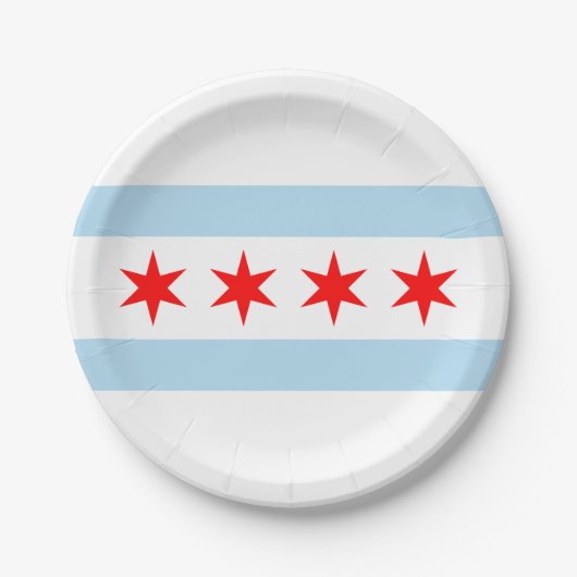 Vlag van Chicago Papieren Bordje (Voorkant)