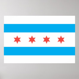 vlag van Chicago Poster