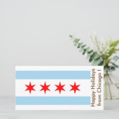 Vlag van Chicago, Prettige Feestdagen vanuit de Ve Feestdagenkaart (Staand voorkant)