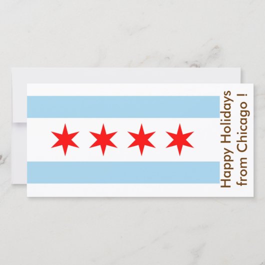Vlag van Chicago, Prettige Feestdagen vanuit de Ve Feestdagenkaart (Voorkant)