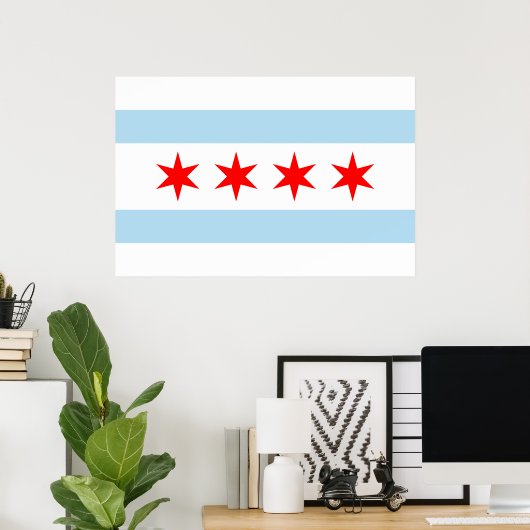 Vlag van Chicago Print (Thuiskantoor)