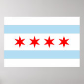Vlag van Chicago Print (Voorkant)