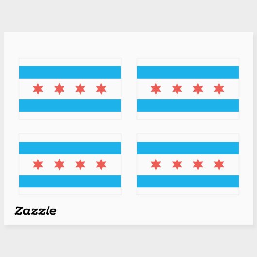 vlag van Chicago Rechthoekige Sticker (Vel)