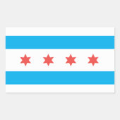 vlag van Chicago Rechthoekige Sticker (Voorkant)