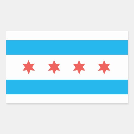 vlag van Chicago Rechthoekige Sticker (Voorkant)