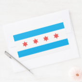 vlag van Chicago Rechthoekige Sticker (Envelop)