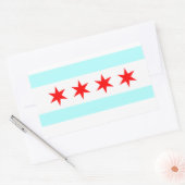 Vlag van Chicago Rechthoekige Sticker (Envelop)