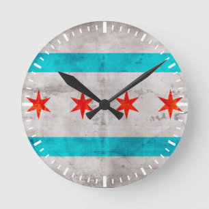 vlag van Chicago Ronde Klok