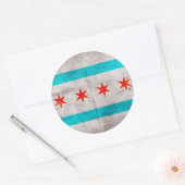 vlag van Chicago Ronde Sticker (Envelop)