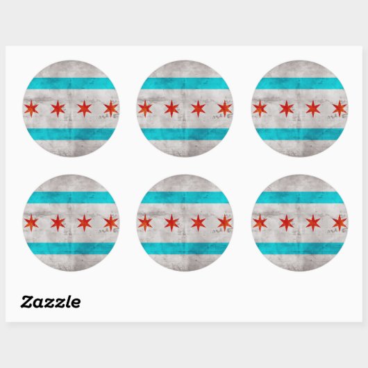  vlag van Chicago Ronde Sticker (Vel)