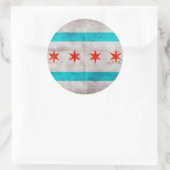 vlag van Chicago Ronde Sticker (Tas)