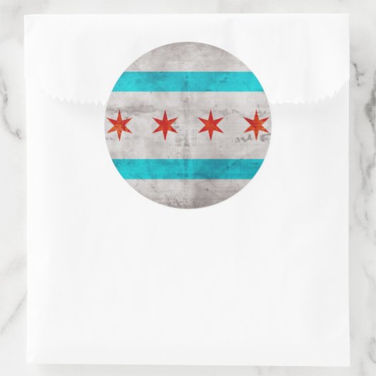  vlag van Chicago Ronde Sticker (Tas)