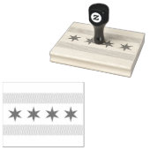 Vlag van Chicago Rubberstempel (Gestempeld)