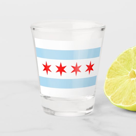 Vlag van Chicago Shot Glas (Voorkant)
