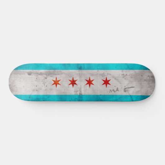  vlag van Chicago Skateboard (Horizontaal)