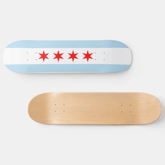 Vlag van Chicago Skateboard (Horizontaal)