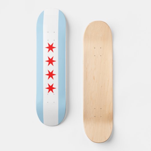 Vlag van Chicago Skateboard (Voorkant)