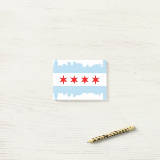 Vlag van Chicago Skyline Post-it® Notes (Op bureau)