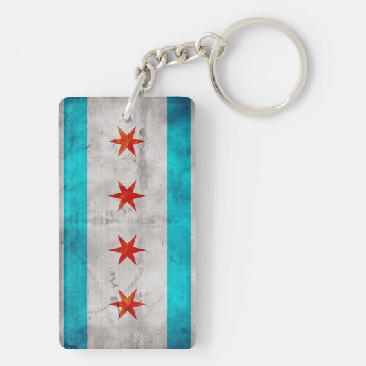 vlag van Chicago Sleutelhanger (achterkant)