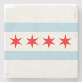 Vlag van Chicago Stenen Onderzetter (Voorkant)