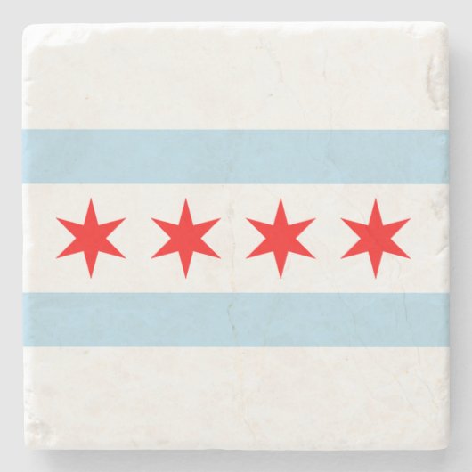 Vlag van Chicago Stenen Onderzetter (Voorkant)