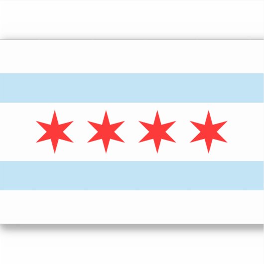 Vlag van Chicago Sticker (Voorkant)