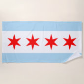 Vlag van Chicago Strandlaken (Voorkant)
