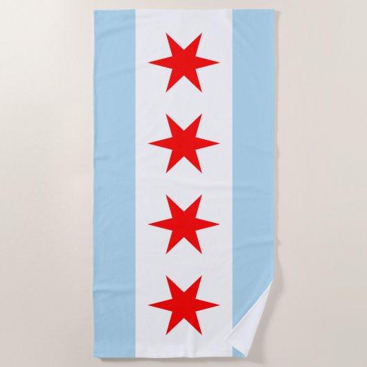 Vlag van Chicago Strandlaken (Voorkant)
