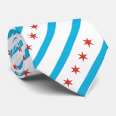 Vlag van Chicago Stropdas (Opgerold)