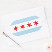 Vlag van Chicago t shirt Ovale Sticker (Envelop)