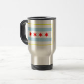 Vlag van Chicago Travel Mug Reisbeker (Voorkant links)