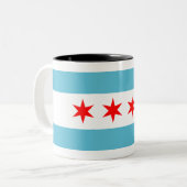 vlag van Chicago Tweekleurige Koffiemok (Voorkant links)