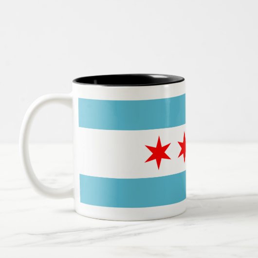 vlag van Chicago Tweekleurige Koffiemok (Links)