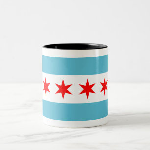 vlag van Chicago Tweekleurige Koffiemok