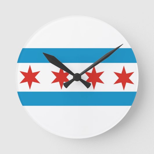 vlag van Chicago Verenigde Staten Amerika Verenigd Ronde Klok (Voorkant)